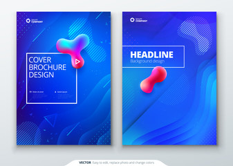 Wall Mural - Liquid color cover set. Fluid shapes composition. Brochure design. Corporate business template for brochure, report, catalog, magazine, book, booklet. Futuristic design posters. Eps10 vector.