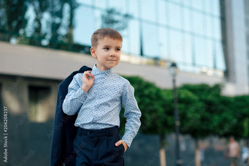School boy posing in formal wear, elegant clothes Stock Photo | Adobe Stock
