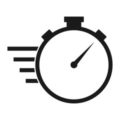 Stopwatch line vector icon. Fast time delivery