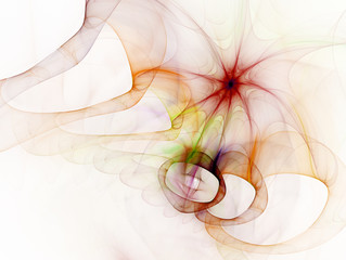 Poster - Unusual chaos. Abstract strange surreal fractal on white background