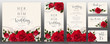 © Siam Vector - Wedding Invitation card templates with realistic of beautiful red rose and flower on background color.