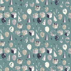 Wall Mural - Party background.Holiday seamless grange pattern