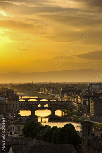 Plakat Ponte Vecchio Views Sunset