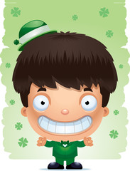 Poster - Smiling Cartoon Boy Leprechaun