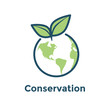 © bearsky23 - Global environmental conservation icon w earth and leaf icon