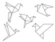 Origami birds collection vector 