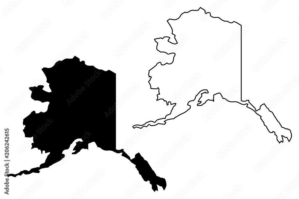 Alaska map vector illustration, scribble sketch Alaska map Stock Vector ...