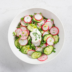 Wall Mural - Fresh organic radish salad. top view.