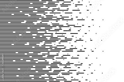 Halftone gradient lines Speed abstract pattern Isolated object on white