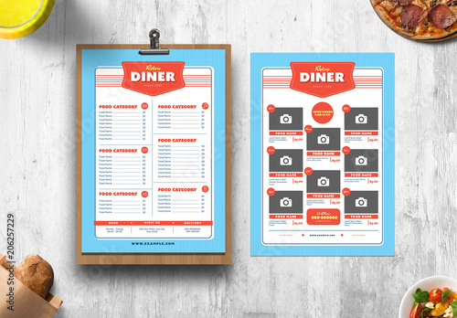 Blue And Red Diner Menu Layout This Stock Template Explore Blue And Red Diner Menu Layout
