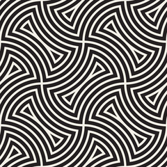 Vector seamless vintage pattern of overlapping arcs in art deco style. Modern stylish abstract texture. Repeating geometric tiles..