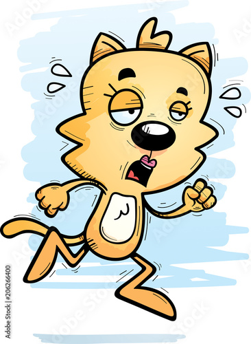 picture Exhausted Cat Cartoon exhausted cartoon female cat stock