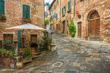 Fototapeta  - Beautiful alley in Montepulciano, Tuscany, Italy