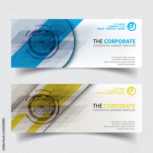Horizontal Corporate Business Banner Vector Templates Clean