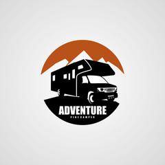 Wall Mural - Adventure RV Camper Car Logo Designs Template