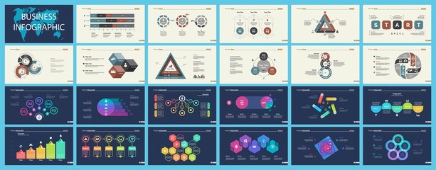 Wall Mural - Set of sales or production concept infographic charts