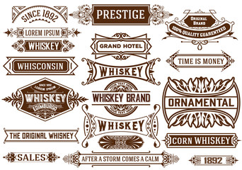 Wall Mural - 19 Banners set. Western style