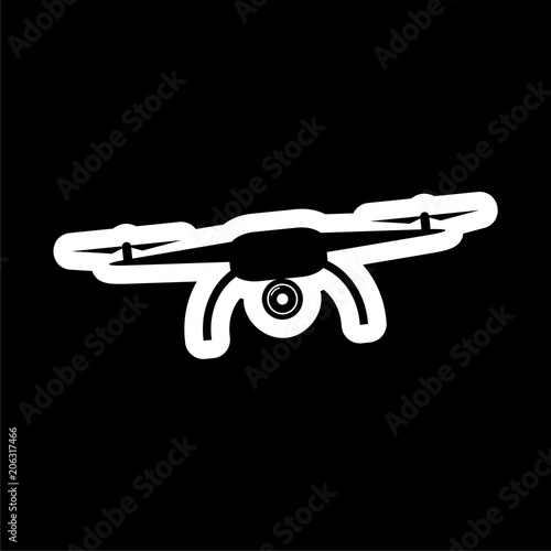Fotomural Quadrocopter Drone icon on dark background