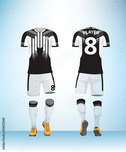 Download Soccer jersey or football t-shirt mock up. Front and back ...