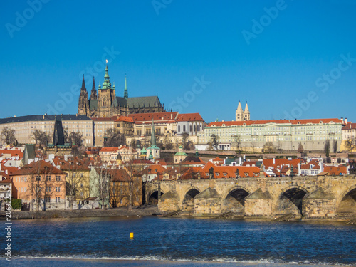 Fotografie, Obraz Prague panorama with Vltava river, Czech Republic