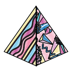 Sticker - doodle graphic pentagonal pyramid geometric shape