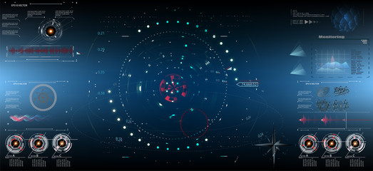 Leinwandbilder - 	 Sci-Fi Futuristic HUD Dashboard Display. Vitrual Reality Technology Screen