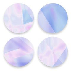 Poster - pastel holographic,gradient round frames set