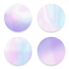 Poster - soft fluid, holographic,gradient round frames set
