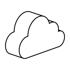 Sticker - cloud computing isometric icon vector illustration design