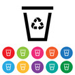 Recycling symbol icon set