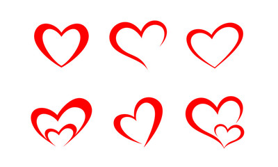 simple minimalist hearts love silhouette