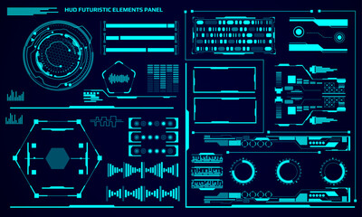 Leinwandbilder - HUD Futuristic Element Set  User Interface Control Panel Vector.