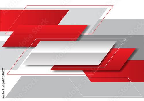 Abstract Red Gray Technology Style Design Modern Futuristic