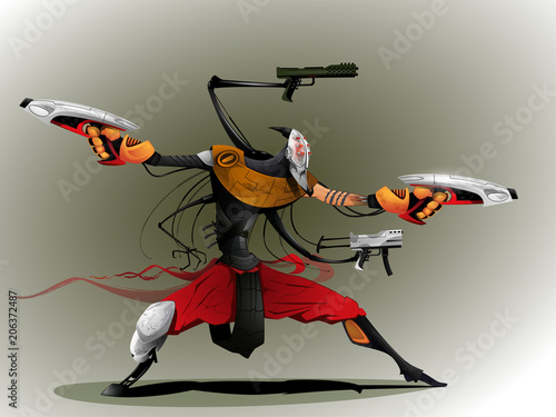 Fotomural llustration of space pirate.