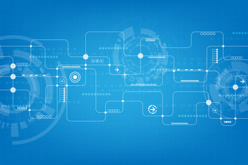 Wall Mural - technology in the form of electronic circuit design.