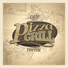 Wall Mural - Pizza and grill menu cover