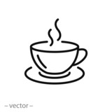 Fototapeta  - coffee cup icon vector, line sign