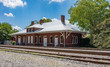 An old historical railroad station in Apex, North Carolina.  (high saturation)