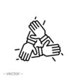 © Yurii - three hands support each other, concept of teamwork, icon vector