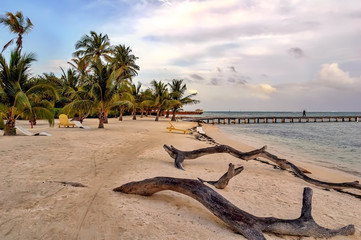 Wall Mural - Beautiful Ambergris Caye in Sand Pedro Island, Belize.