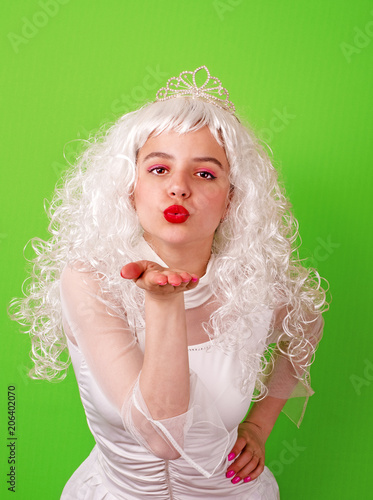 Beautiful Young Girl With Curly Hairstyle A Gorgeous Princess In