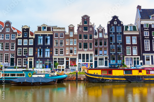 Amsterdam houses along canal © James Ser