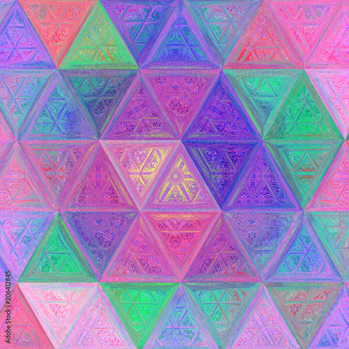 Fotografía triangle continuous background, illustration in crayon effect, tender pale multi