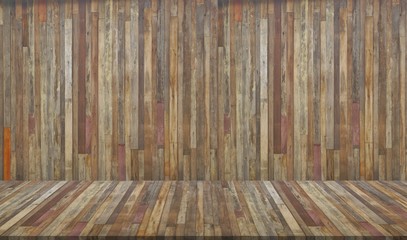 Wall Mural - wood table and wooden wall