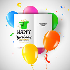 Happy birthday party balloon greeting card