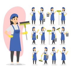 Wall Mural - People working vector icon illustration character 
