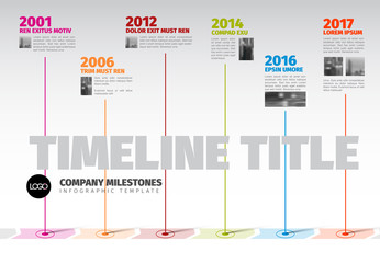 Wall Mural - Vector Infographic Company Milestones Timeline Template