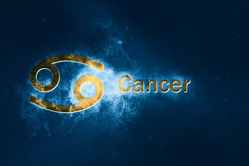 Wall Mural - cancer horoscope sign. abstract night sky background