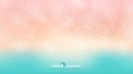 Wall Mural - summer season time blurred bokeh blue and pink background.