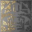 3D rendering of gilded stucco, collection cartouche